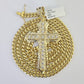 10K Miami Cuban Link Chain Jesus Cross Pendent Charm 6mm 20"-30" Necklace