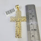 10k Gold Byzantine Necklace Jesus Cross Charm 18-26 inches 3mm SET Chain