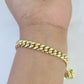 14K Miami Cuban Bracelet Yellow Gold Box Clasp 8" Inch 6mm Link