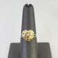 Real 10k Nugget Heart Ring Band Wedding Engagement Women Yellow Gold