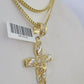 10K Gold Franco Chain Cross Charm Length 18-26 inches 2mm REAL Yellow