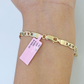 14k valentino Trio Gold Women's Link Bracelet 7.5" inches 4mm Diamond Cuts