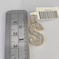 10k Yellow Gold Diamond S Charm Pendant Initial Alphabet Letter Real Genuine