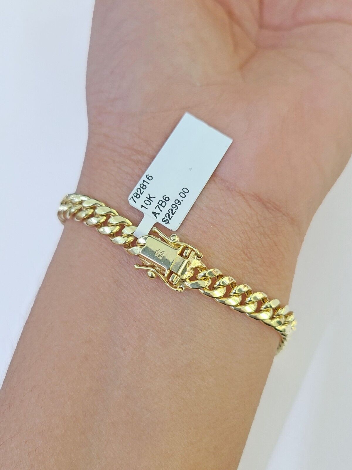 Real 10k Gold Miami Cuban link Bracelet 6mm 7" 7.5" 8" 8.5" 9" 10kt Yellow Gold