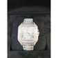 Cartier Santos Mens S.Steel Watch Roman Iced Out 12ct Diamonds 38.8mm (pre-owned)