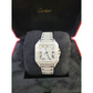 Cartier Santos Mens S.Steel Watch Roman Iced Out 12ct Diamonds 38.8mm (pre-owned)