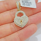 Real Diamond Heart Key charm pendant Real 10k gold 1/2 Natural Diamonds For Men Women