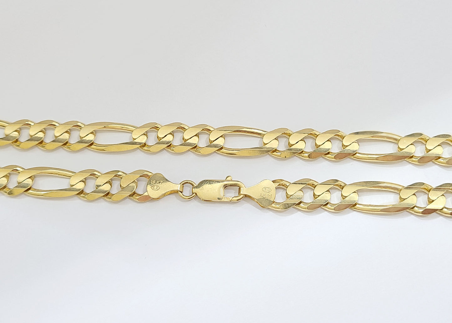 Real 14kt Solid Yellow Gold Figaro Chain 10mm 20'' inches Necklace 14k