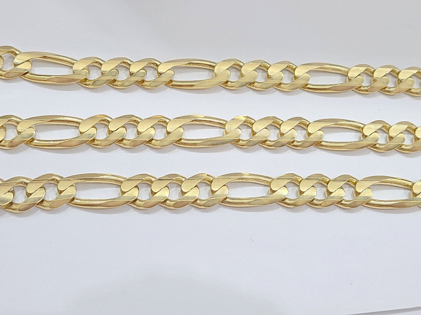 Real 14kt Solid Yellow Gold Figaro Chain 10mm 26'' inches Necklace 14k