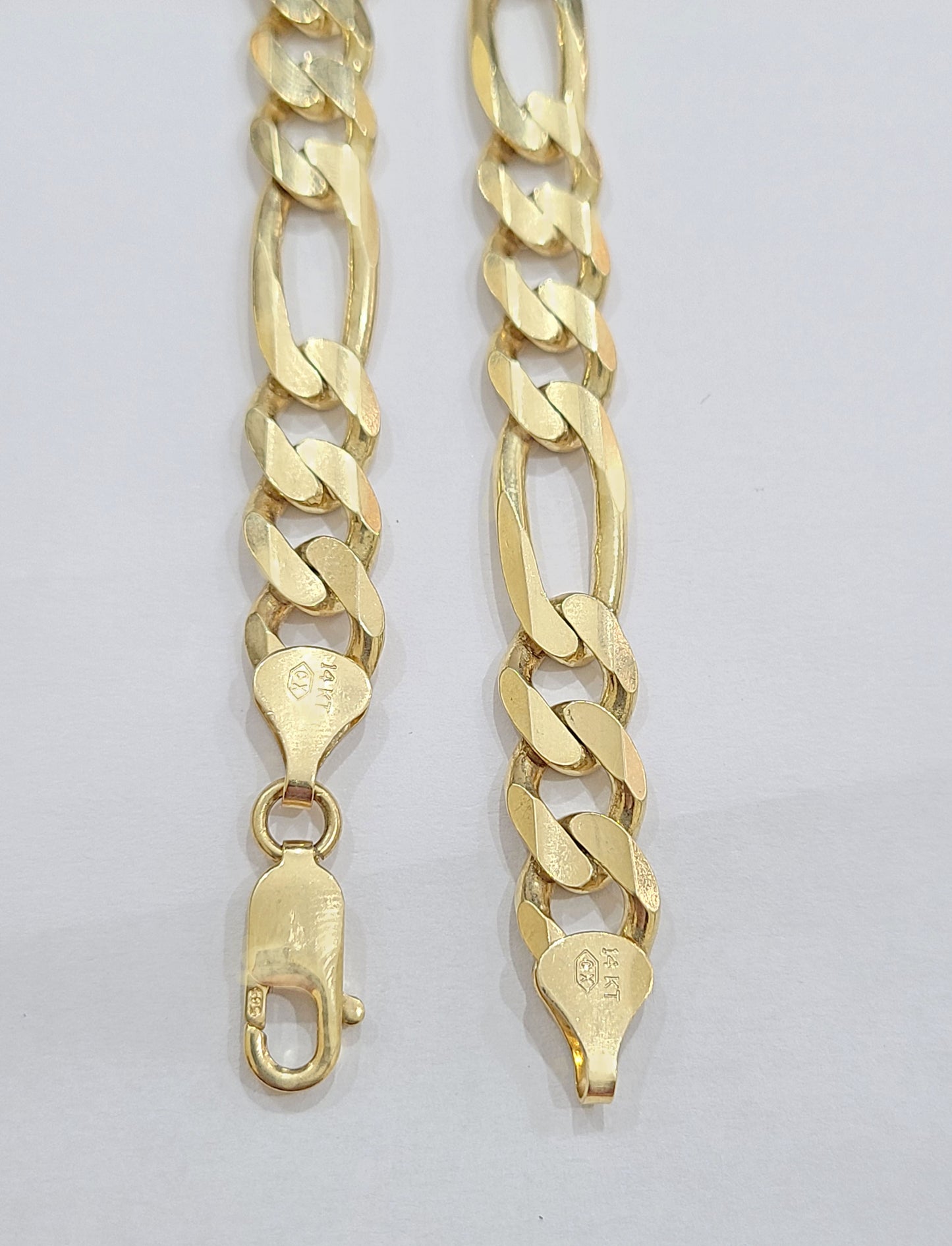 Real 14kt Solid Yellow Gold Figaro Chain 10mm 20'' inches Necklace 14k