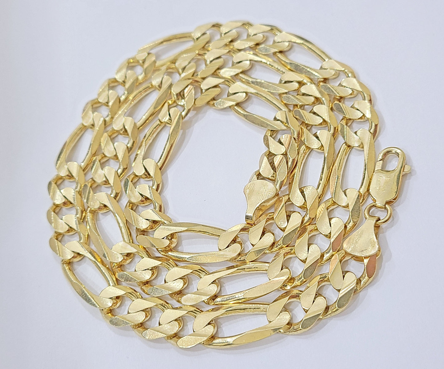 Real 14kt Solid Yellow Gold Figaro Chain 10mm 28'' inches Necklace 14k