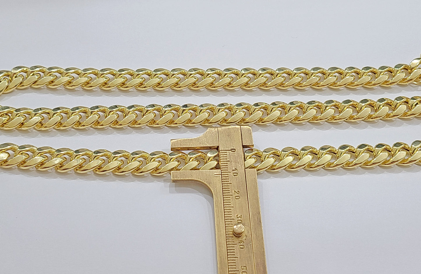 Real 14k Yellow Gold Miami Cuban Link Chain 11mm 30" Necklace Box Lock For Men