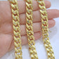 Real 14k Yellow Gold Miami Cuban Link Chain 11mm 22" Necklace Box Lock For Men