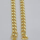 Real 14k Yellow Gold Miami Cuban Link Chain 11mm 24" Necklace Box Lock For Men