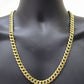 Real 14k Yellow Gold Miami Cuban Link Chain 11mm 24" Necklace Box Lock For Men