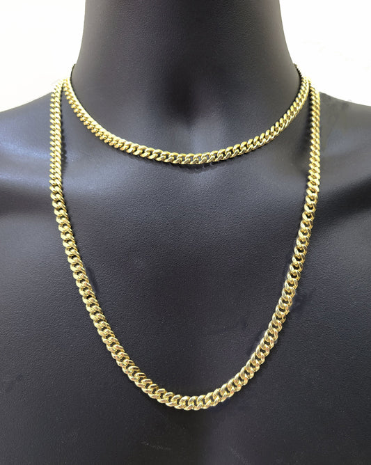 14k Yellow Gold Miami Cuban Link Chain 6mm 22" Necklace Box Lock Choker REAL