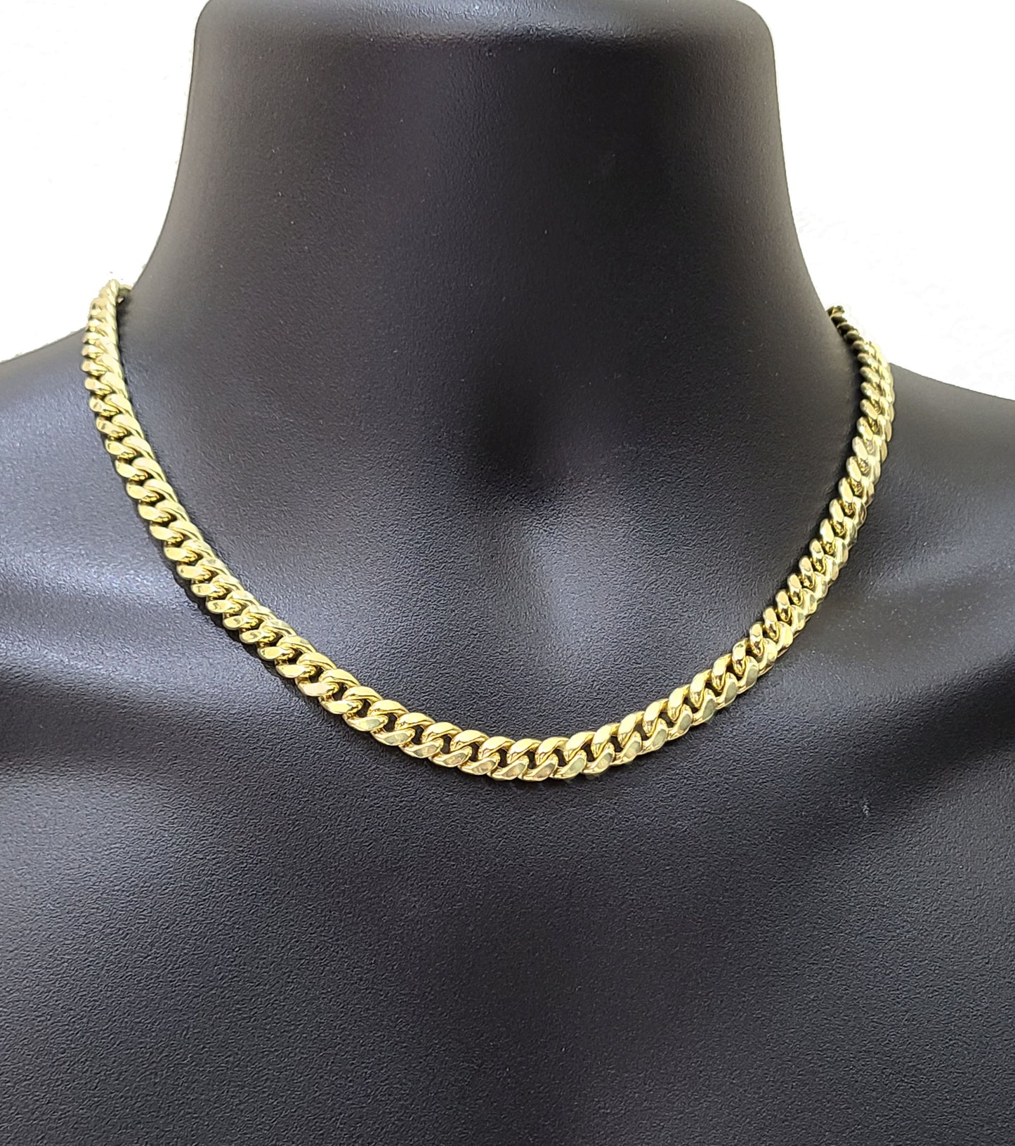 Real 14k Yellow Gold Miami Cuban Link Chain 8mm 18" Necklace Box Lock Choker