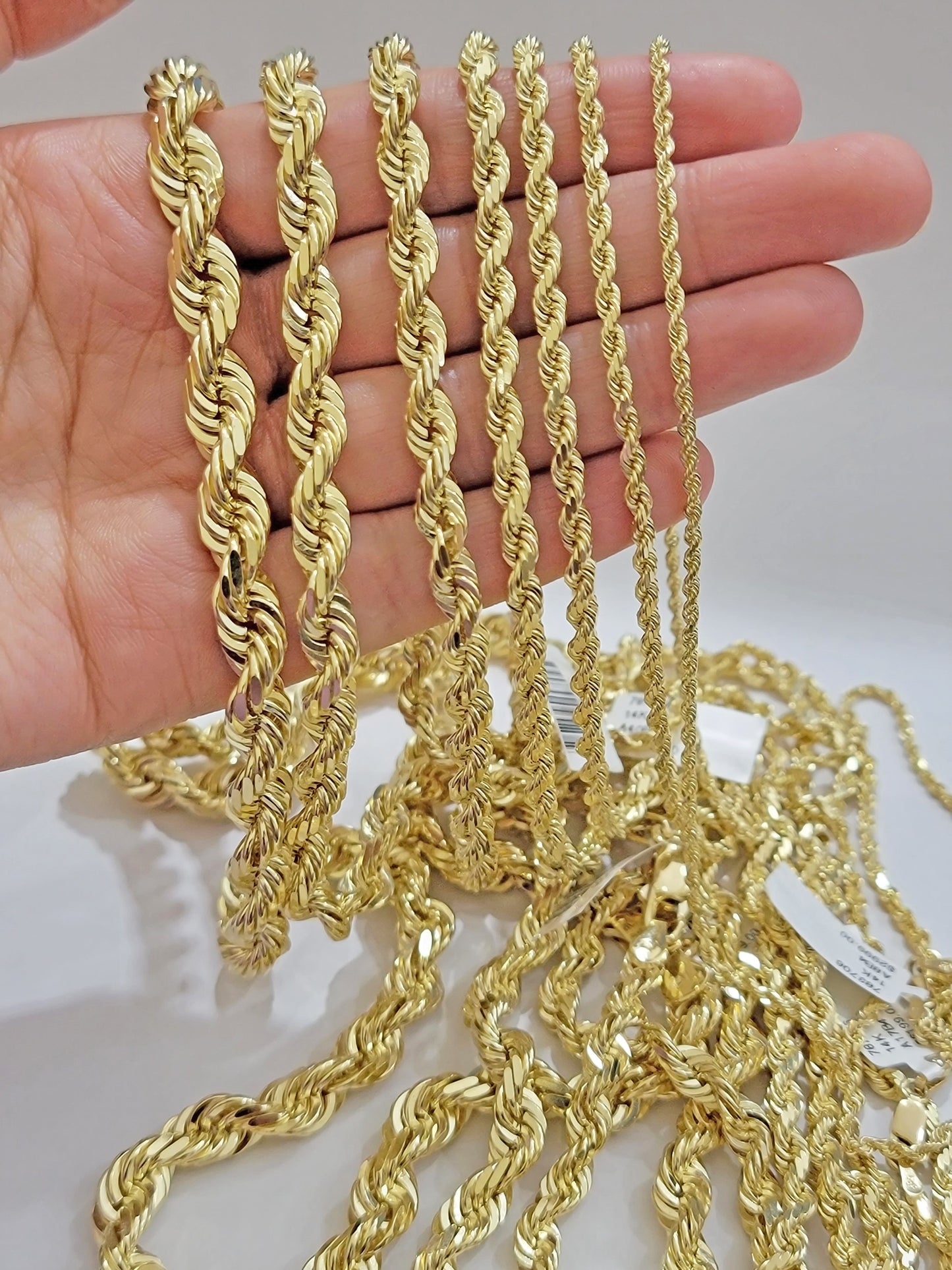 10k Yellow Gold Rope Chain Solid Necklace 6mm 20" Choker Length For Women Men