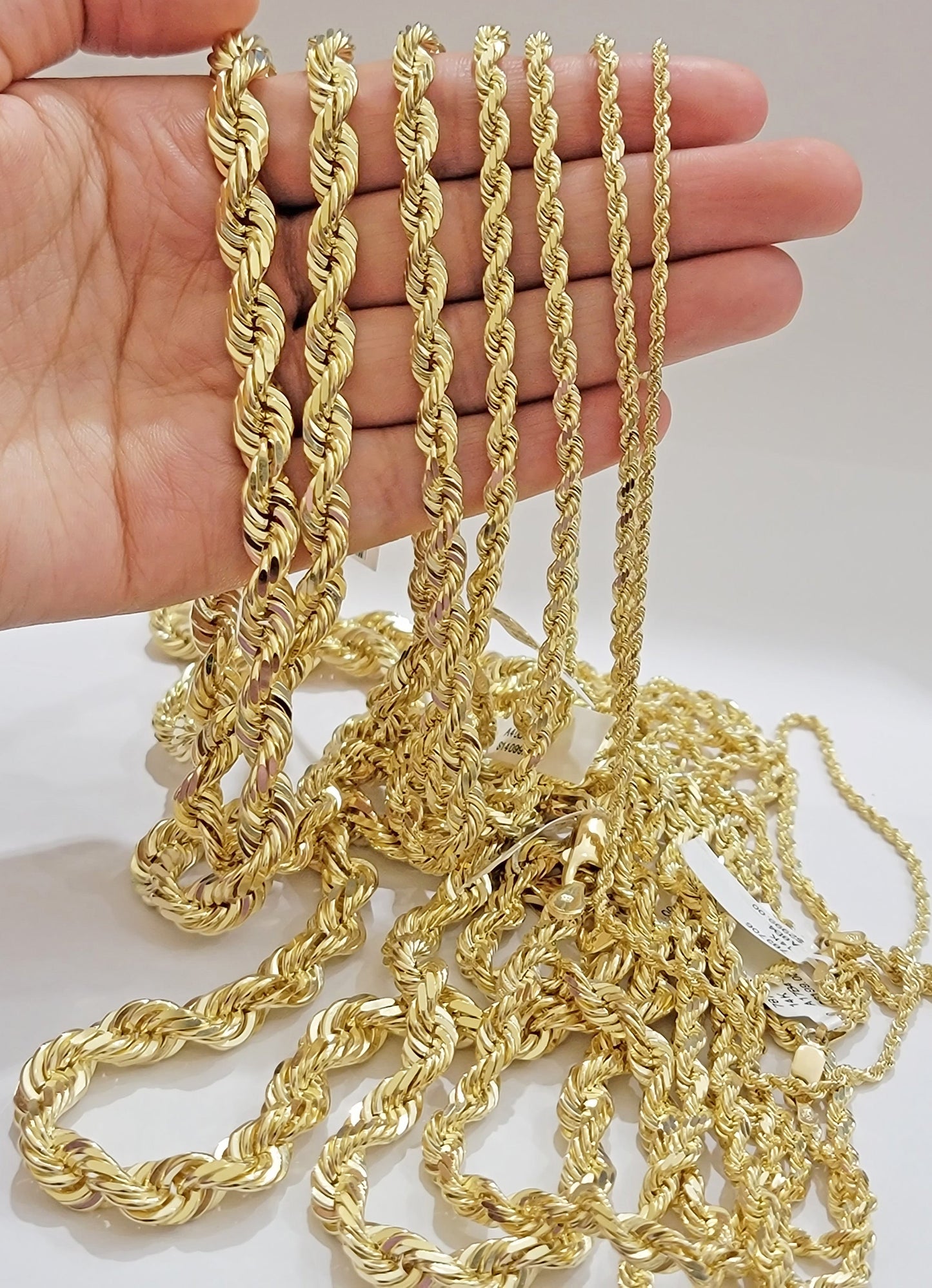 10k Yellow Gold Rope Chain Solid Necklace 6mm 20" Choker Length For Women Men