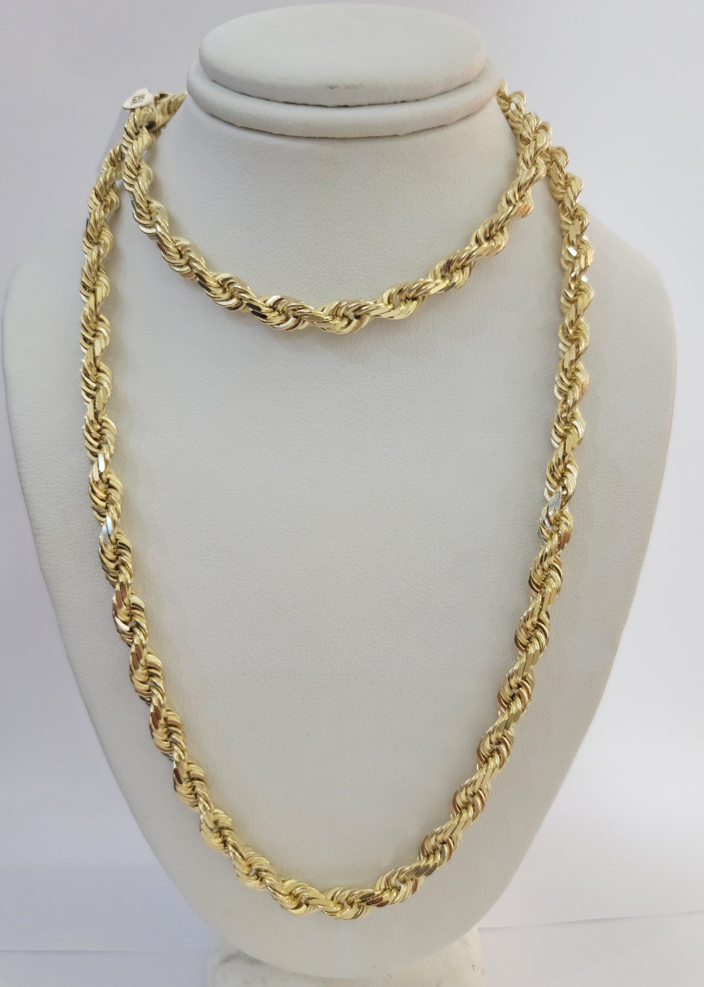 10k Yellow Gold Rope Chain Solid Necklace 6mm 26" Inch Real 10kt For Men's