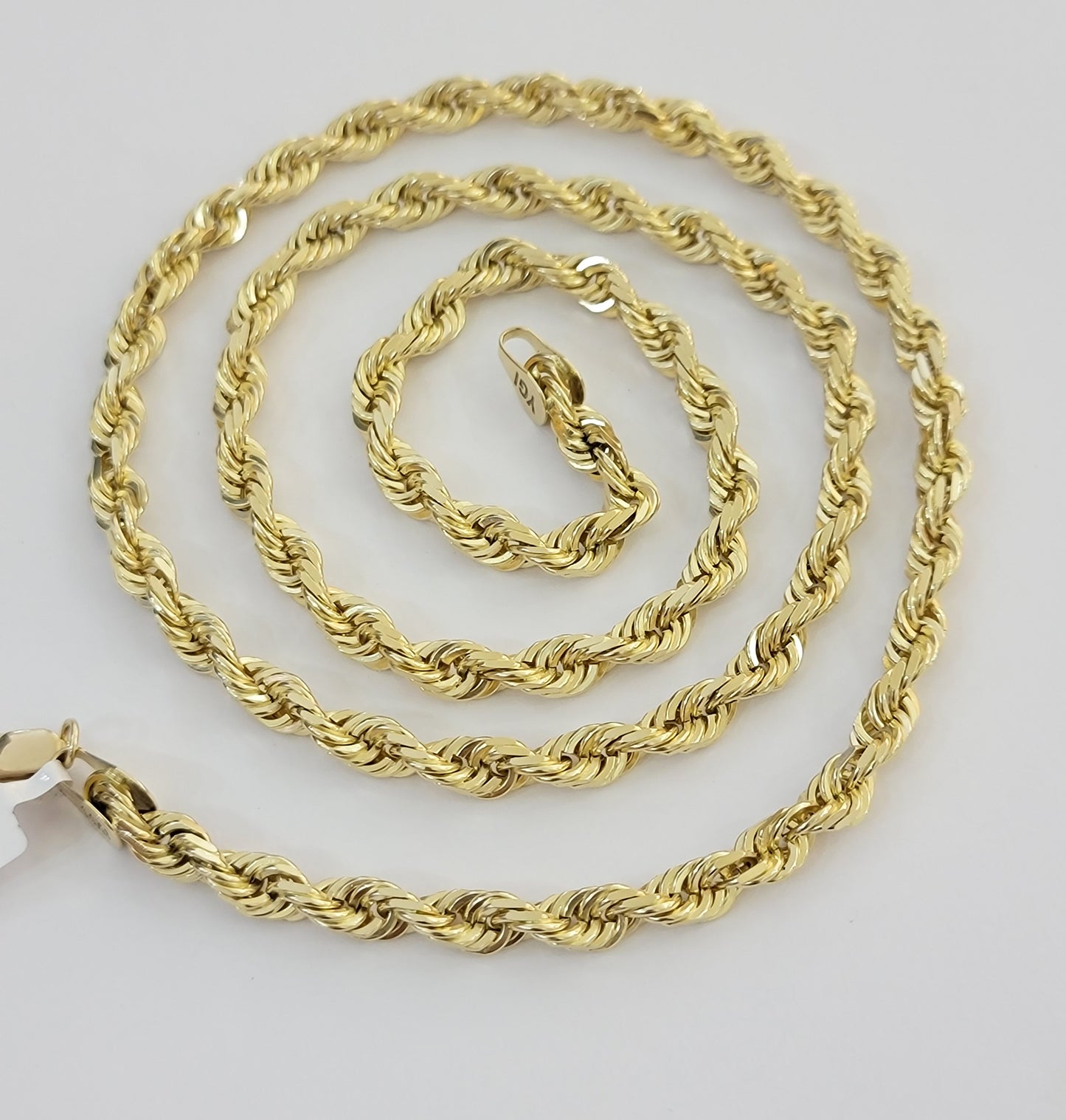 10k Yellow Gold Rope Chain Solid Necklace 6mm 26" Inch Real 10kt For Men's