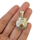 10K Yellow Gold Real Diamond Pendant King Lion Head Crown Charm