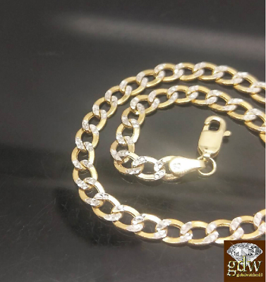 REAL 10k Gold Cuban Link Bracelet Diamond Cuts 8 Inch Men Women