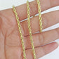 Real  14k Yellow Gold Rope Chain 3mm 18 Inches Ladies Necklace