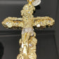 Solid Real 10k Gold Nugget Jesus Crucifix Cross Pendant Charm 4" Inch 10kt Gold