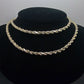 REAL 10k Rope Chain 4mm 22" Necklace Yellow Gold Diamond Cut Men Women