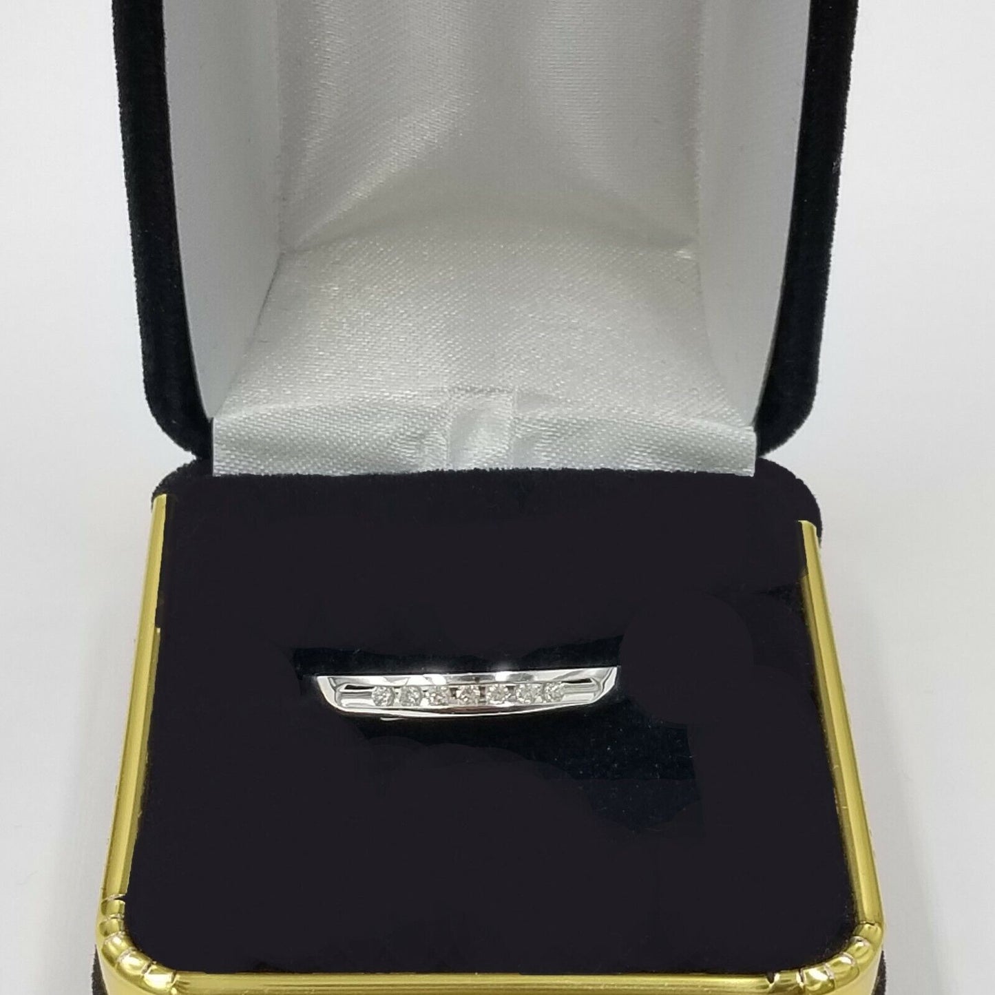 14K White Gold Diamond Band Wedding Engagement Ring Men Ring