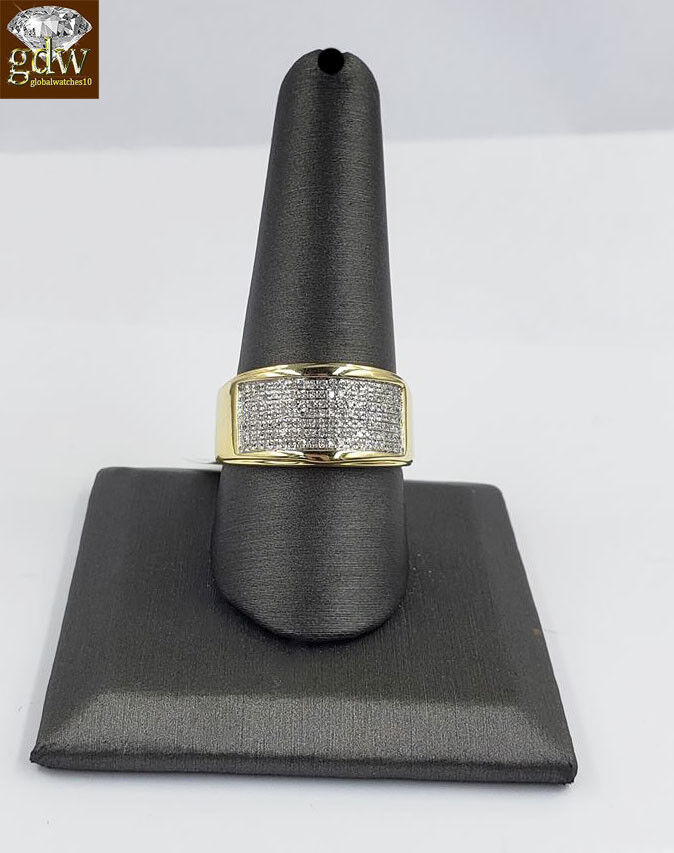 Men 10k Yellow Gold Engagement Wedding Ring Band 1/4CT Diamond SIZE 11 REAL