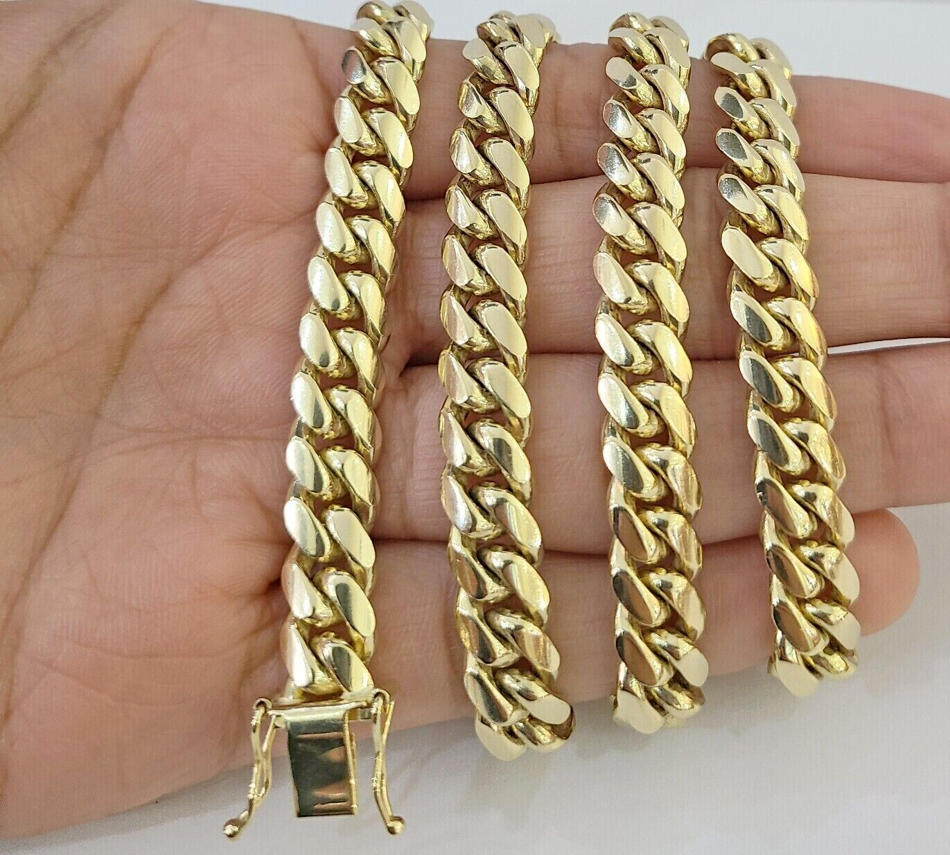 14k Gold 9mm Miami Cuban Link Chain Necklace Solid 14kt Yellow Gold Link 24Inch