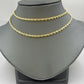 Real 14KT SOLID Yellow Gold 4mm Rope Chain Diamond Cut 18 Inches Real Gold