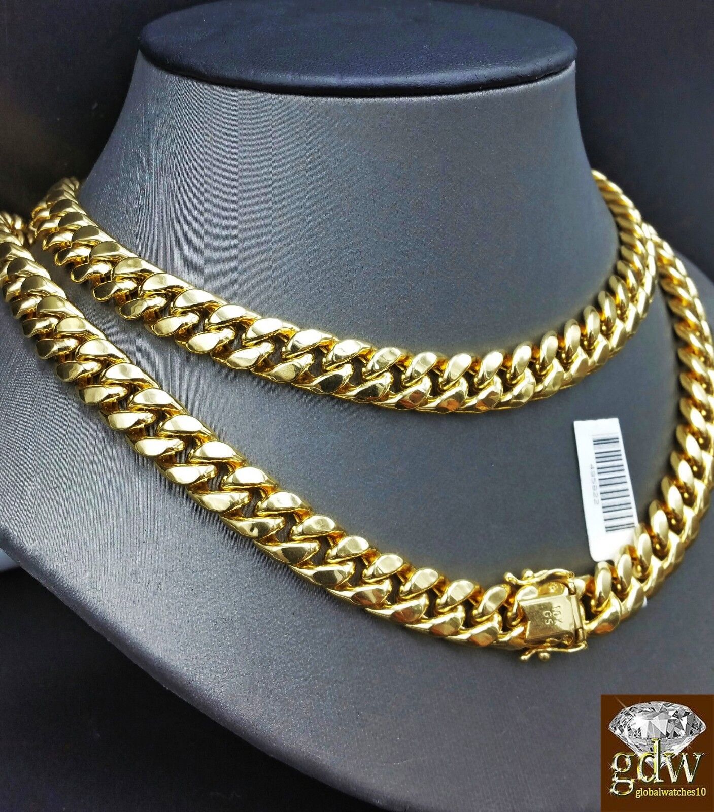 Mens 10k Yellow Gold  Miami Cuban 10MM Box Clasp 26 Inch Chain Thick