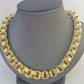 Real 10k Gold Byzantine Chain 11mm necklace 24" Men's 10kt yellow gold Box Chain