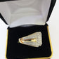 Real 10k Yellow Gold White Diamond Ring Rectangle Shaped Size 10 Mens Ring