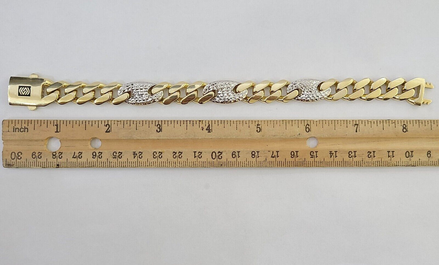 10k Yellow Gold Miami Cuban Link Bracelet 8.5 Inch Anchor Mariner 9mm Gold