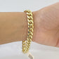 Real 14K Yellow Gold Miami Cuban Bracelet 8.5" Inch 10mm 14K Box Clasp Link