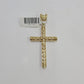 10k Yellow Gold Jesus Cross Charm Pendant 10 KT 2.5" Inch Religious Charm Real