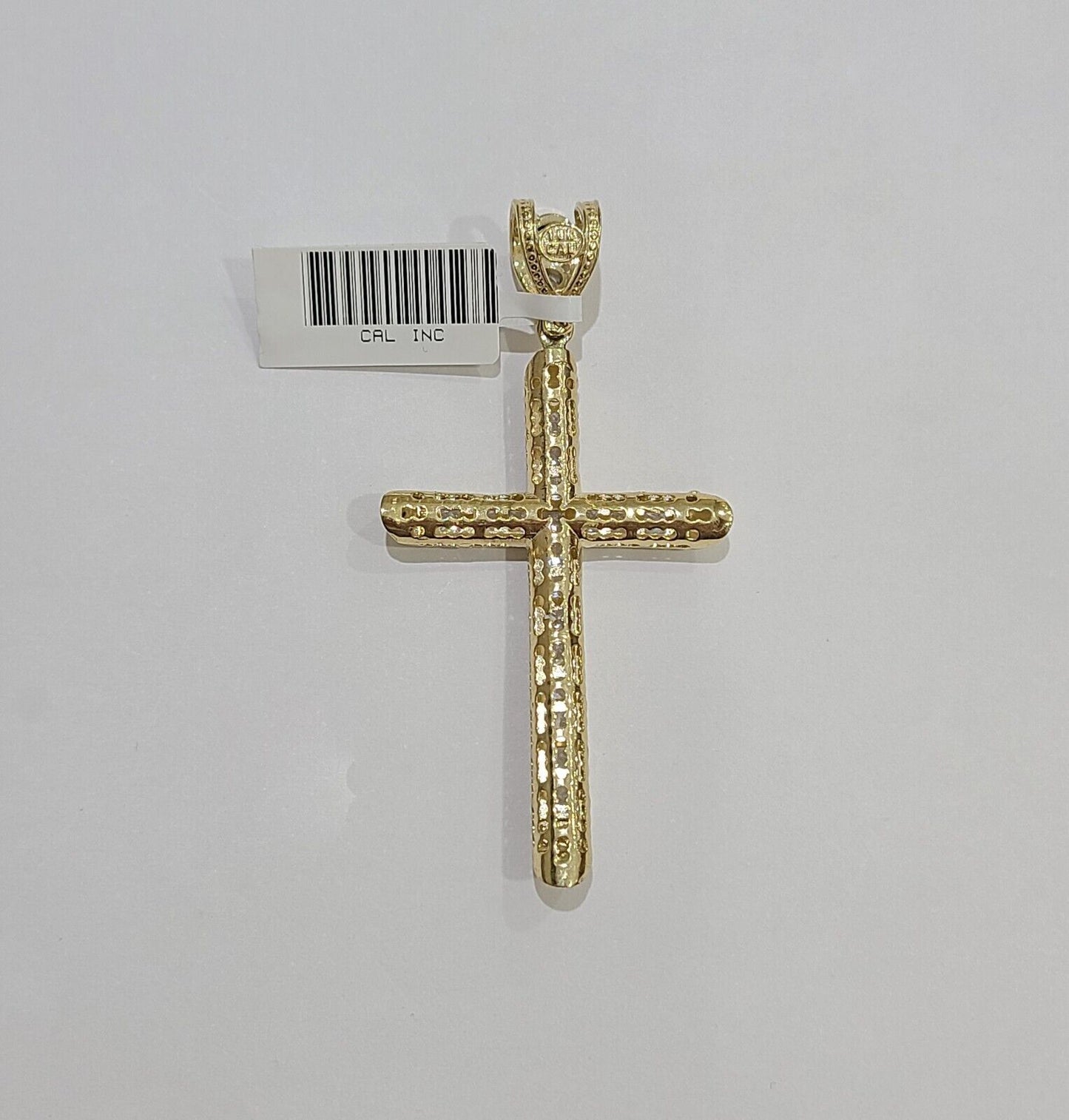 10k Yellow Gold Jesus Cross Charm Pendant 10 KT 2.5" Inch Religious Charm Real