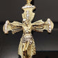 Real 10k Yellow Gold Jesus Crucifix Cross Charm Diamond Cut Pendant