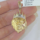 Real 10k Diamond Lion Charm Byzantine Chain Necklace 3mm 22" SET 10kt Genuine