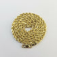 10K Yellow Gold 0.51CT Real Diamond Pillow Charm With 3mm 24" gold rope chain