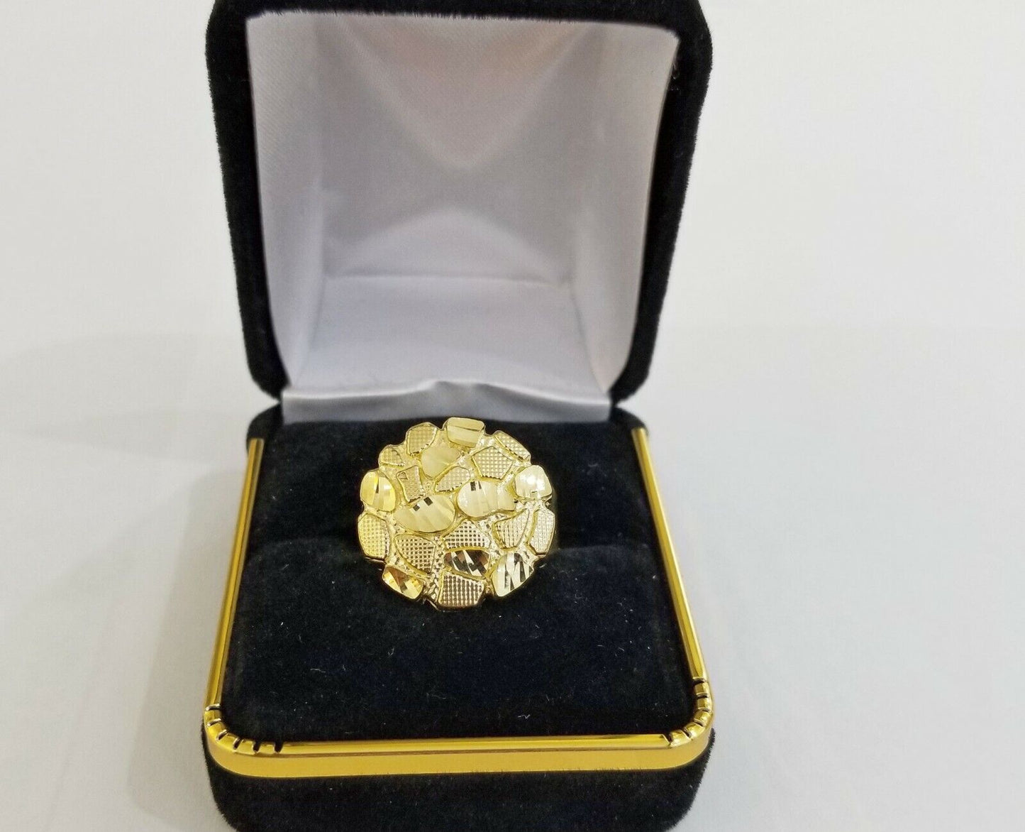 10k yellow Gold Nugget Men Ring Sizable