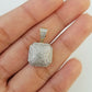 10K Yellow Gold 1/2 CT Real Diamond Pillow Charm 1"Inch Square 3D Dome Pendant