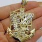 Real 10k Yellow Gold Miami Cuban Chain 24" American Eagle Anchor Charm Pendant
