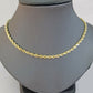 Real 14KT SOLID Yellow Gold 4mm Rope Chain Diamond Cut 24" Inches Lobster Lock