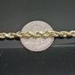 REAL 10k Rope Chain 4mm 22" Necklace Yellow Gold Diamond Cut Men Women