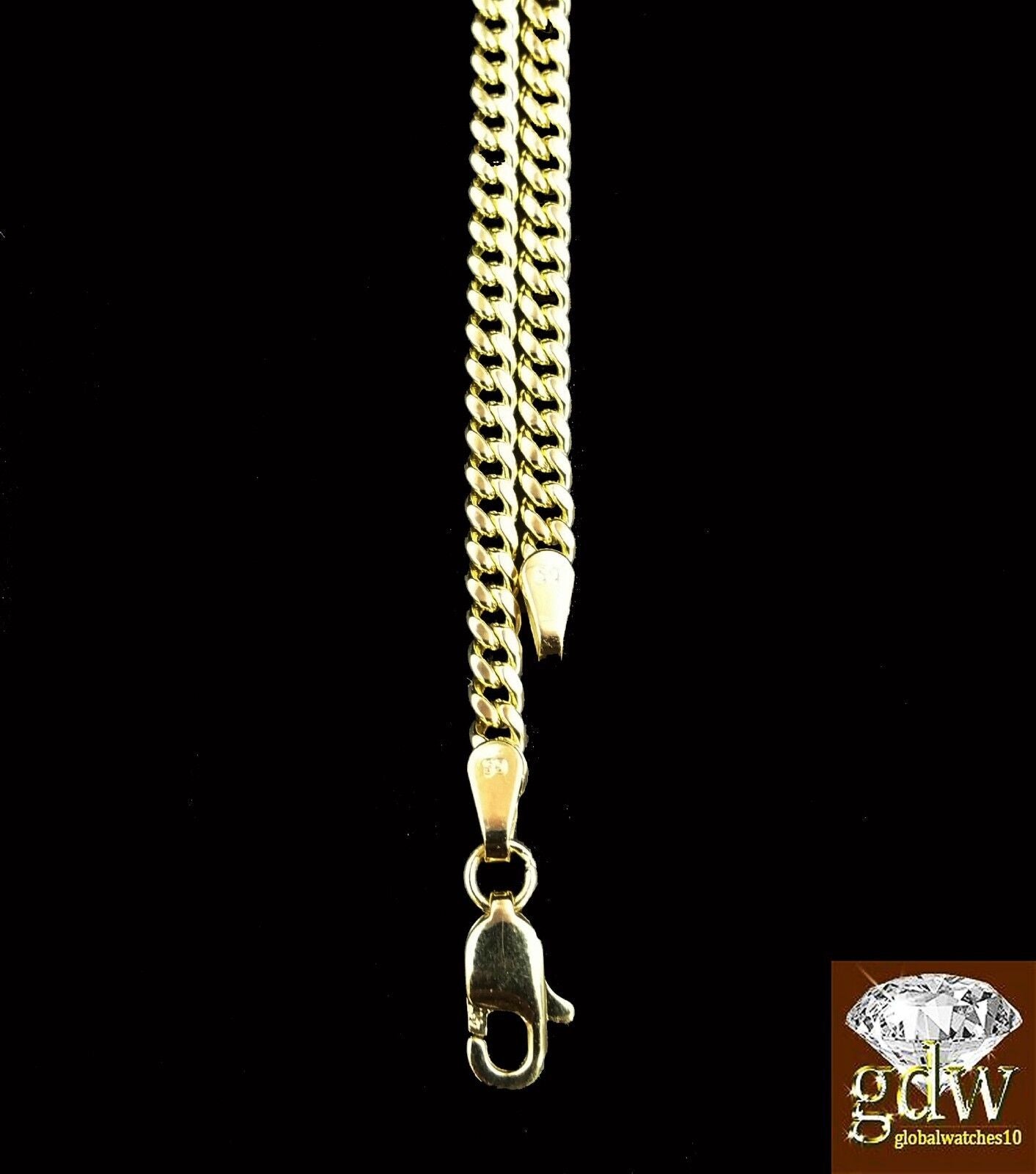 10k Gold Miami Cuban Chain Necklace 22" Inch Men Women Link 4mm Real 10k Gold
